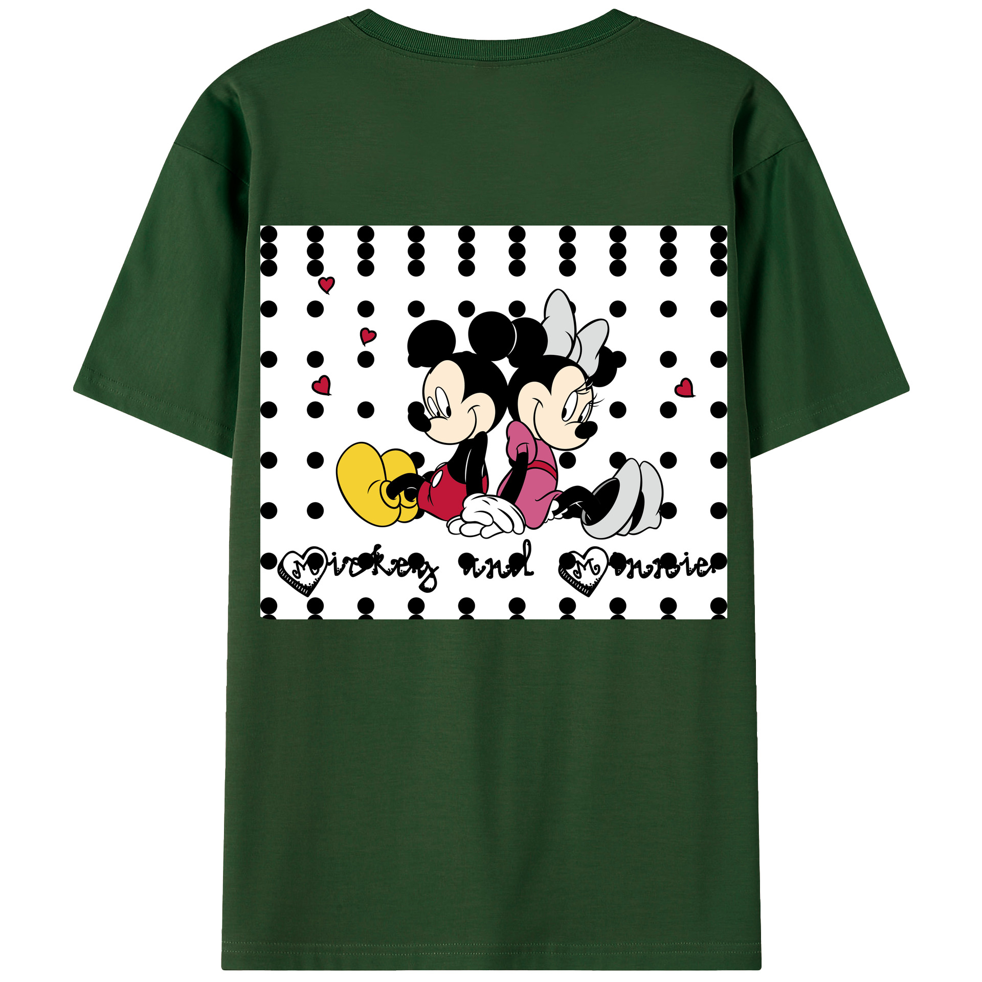 （画像用） ミッキーマウス Mickey Mouse 綿100％半袖Tシャツ（背面プリント）